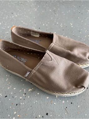 Skechers BOBS Espadrille Slip-On Shoes in Taupe